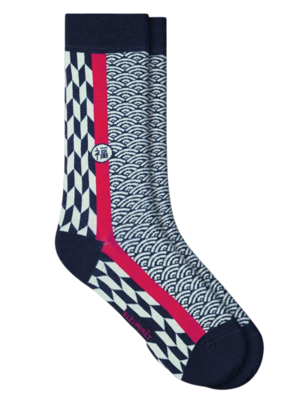 Seigaiha Print Men's Socks