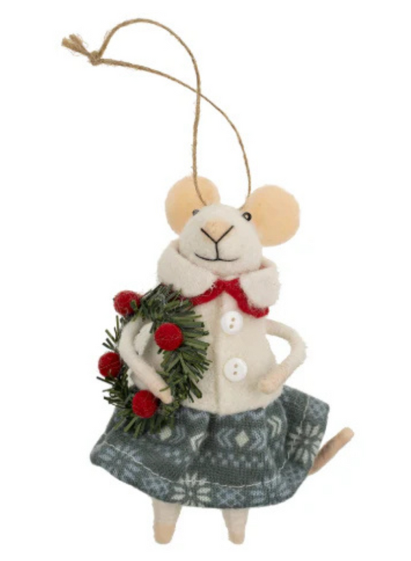 Traditional Tabitha Mouse Holiday Ornament