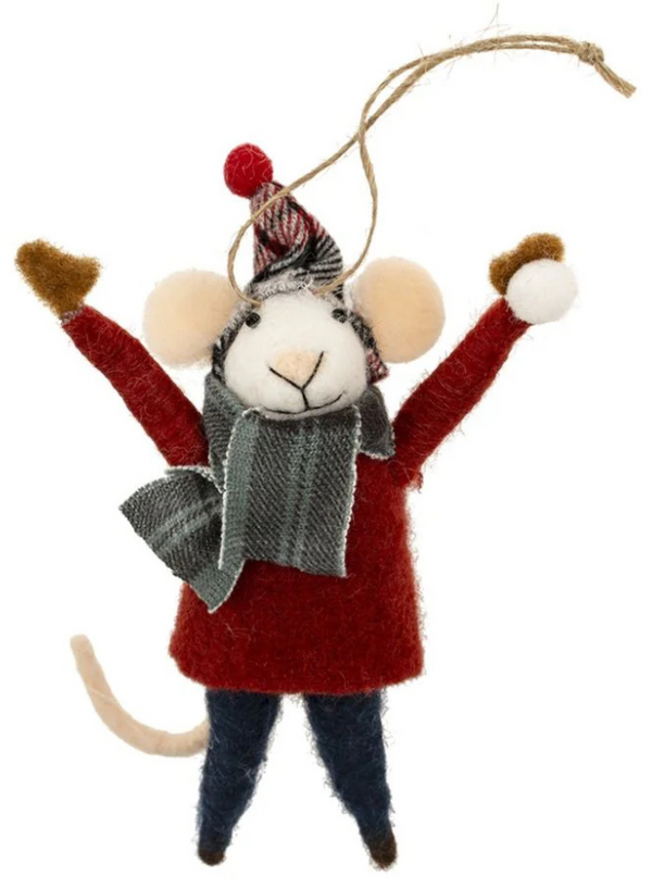 Snowball Spencer Mouse Holiday Ornament