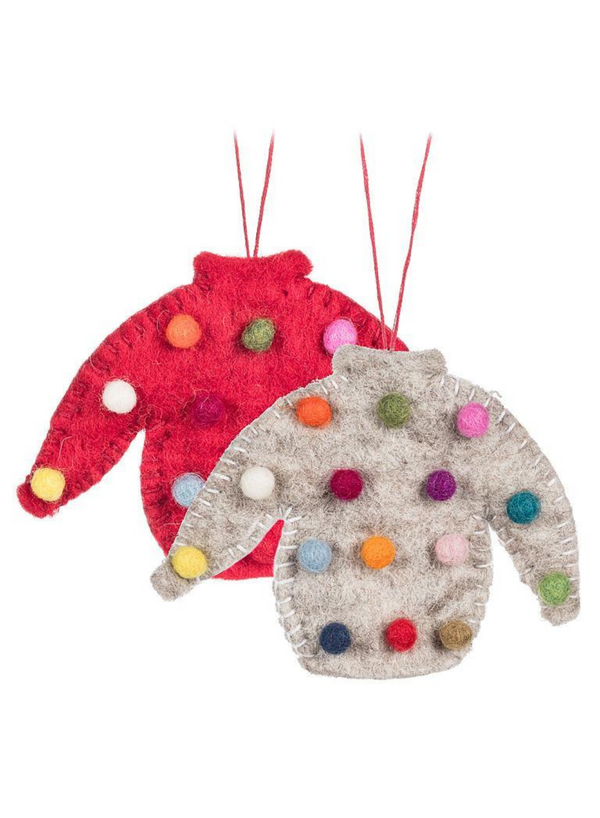 Sweater with Pompoms Ornament