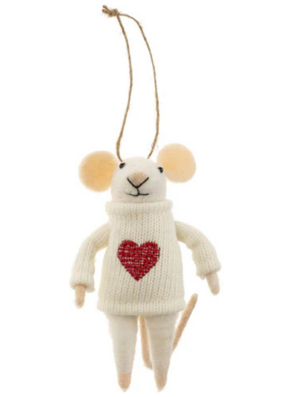 Happy Heart Mouse Holiday Ornament