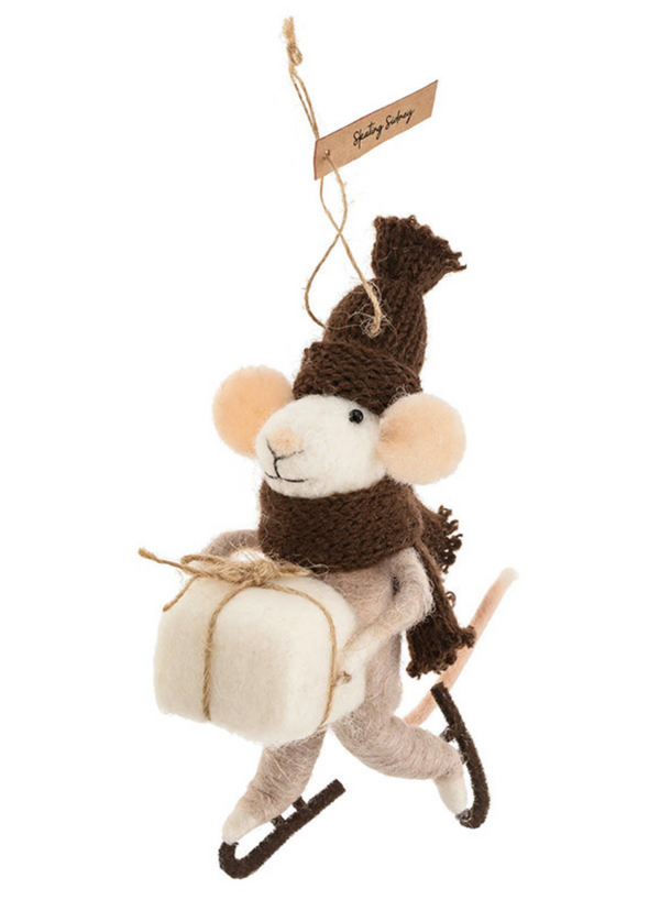 Skating Sidney Mouse Holiday Ornament