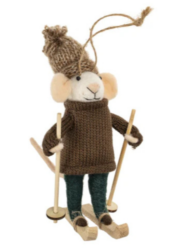 Downhill Dylan Mouse Holiday Ornament
