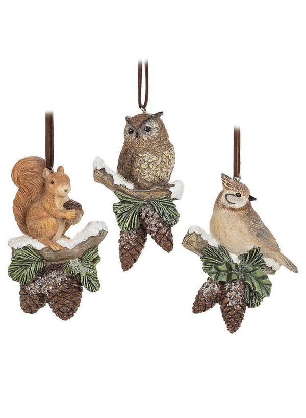 Critter on Pinecone Ornament