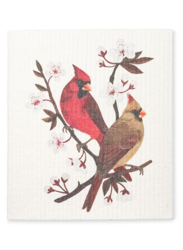 Cardinals & Cherry Blossoms Dishcloth