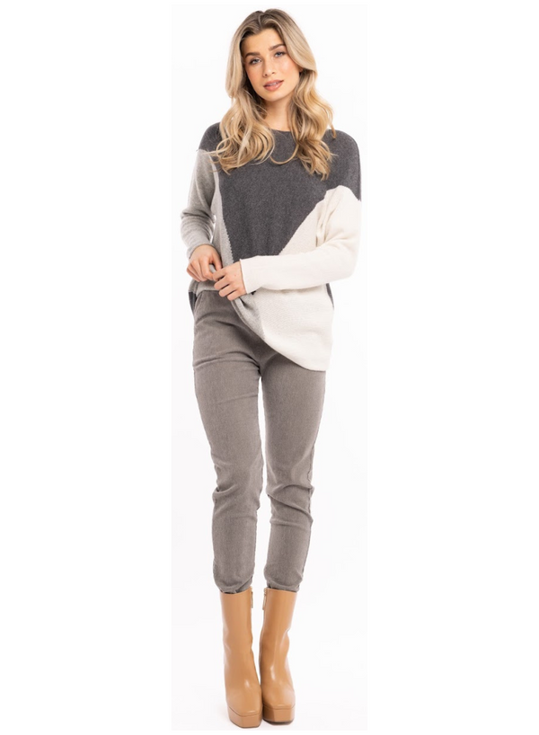 Three Tone Triangle Sweater