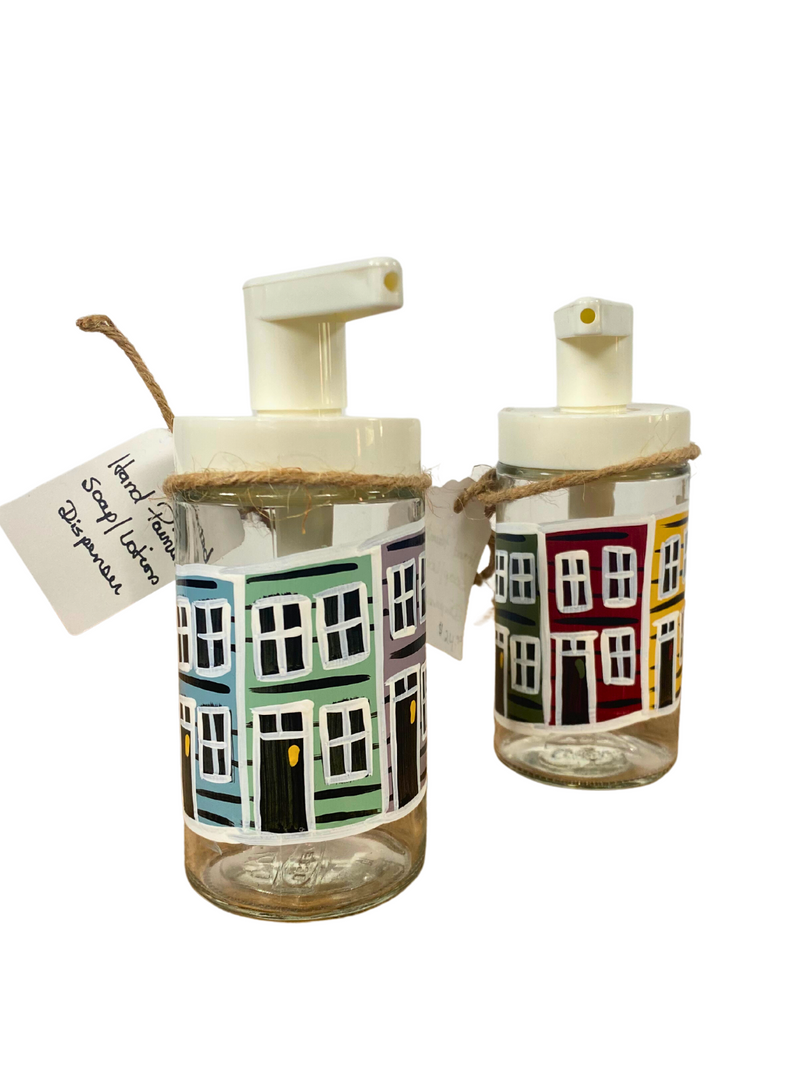 Hand Painted Row Houses Lotion/Soap Dispenser