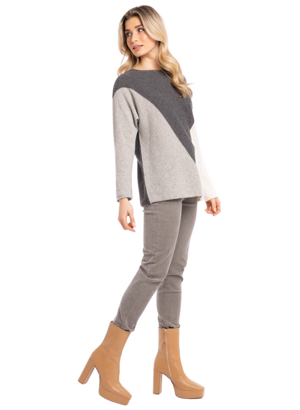 Three Tone Triangle Sweater