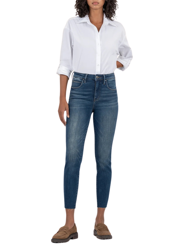 Charlize High Rise Cigarette Raw Hem Jean