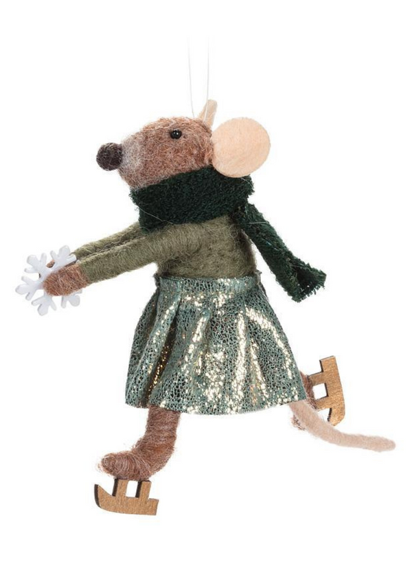 Skating Mouse Ornament