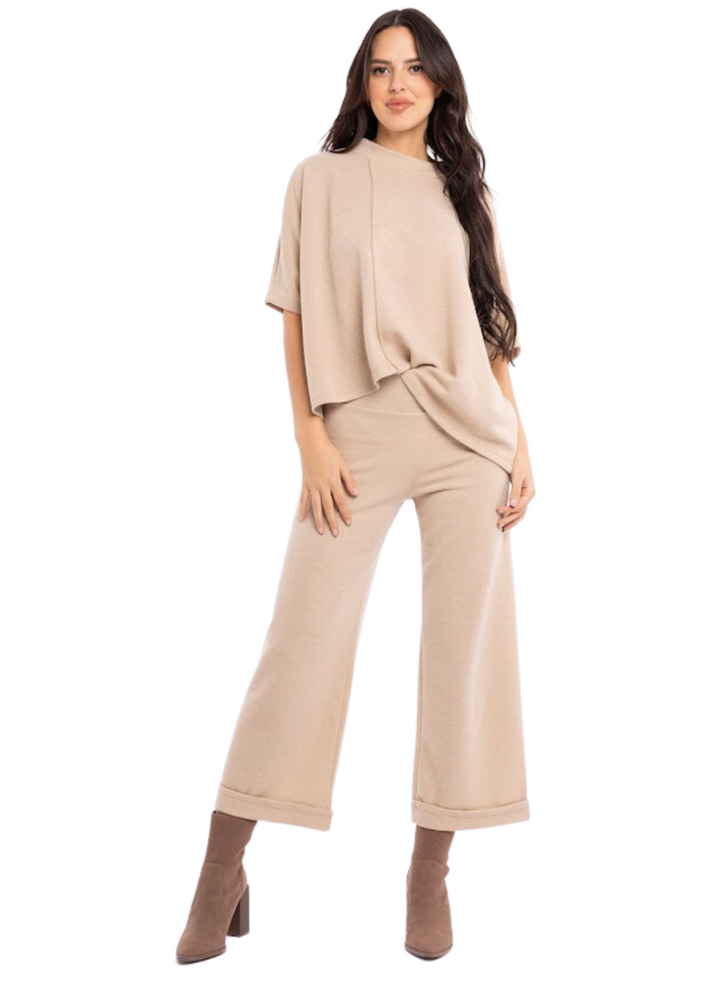 Asymmetrical Short Sleeve Sweater
