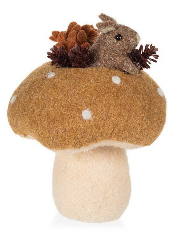 Felt Mouse in Mushroom