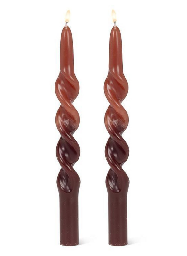 Spiral Two-Tone Taper Candle