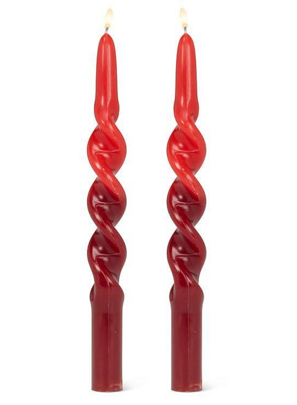 Spiral Two-Tone Taper Candle