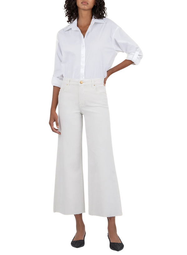 Meg High Rise Fab Ab Wide Leg Raw Hem