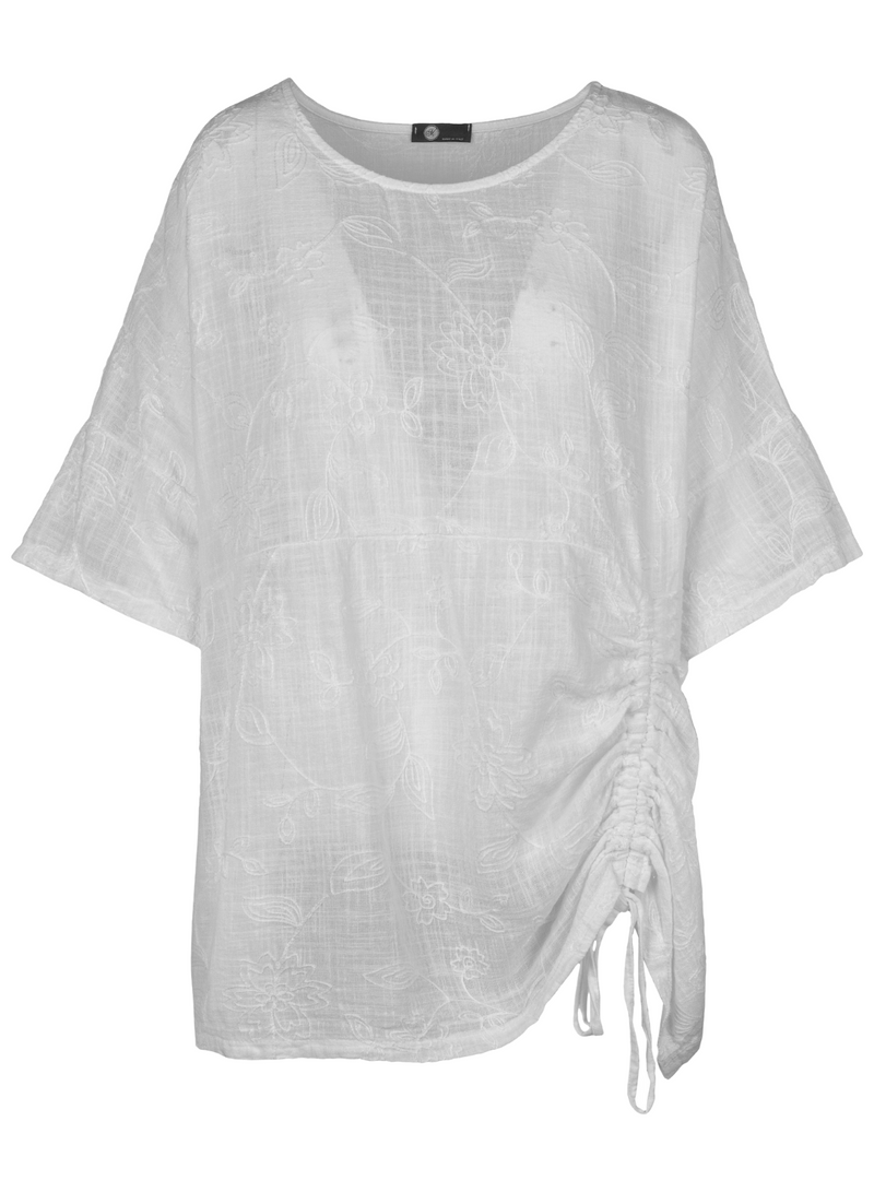 Flowers & Ruched Detail T-shirt