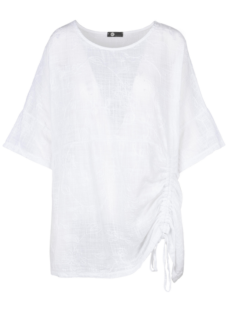 Flowers & Ruched Detail T-shirt