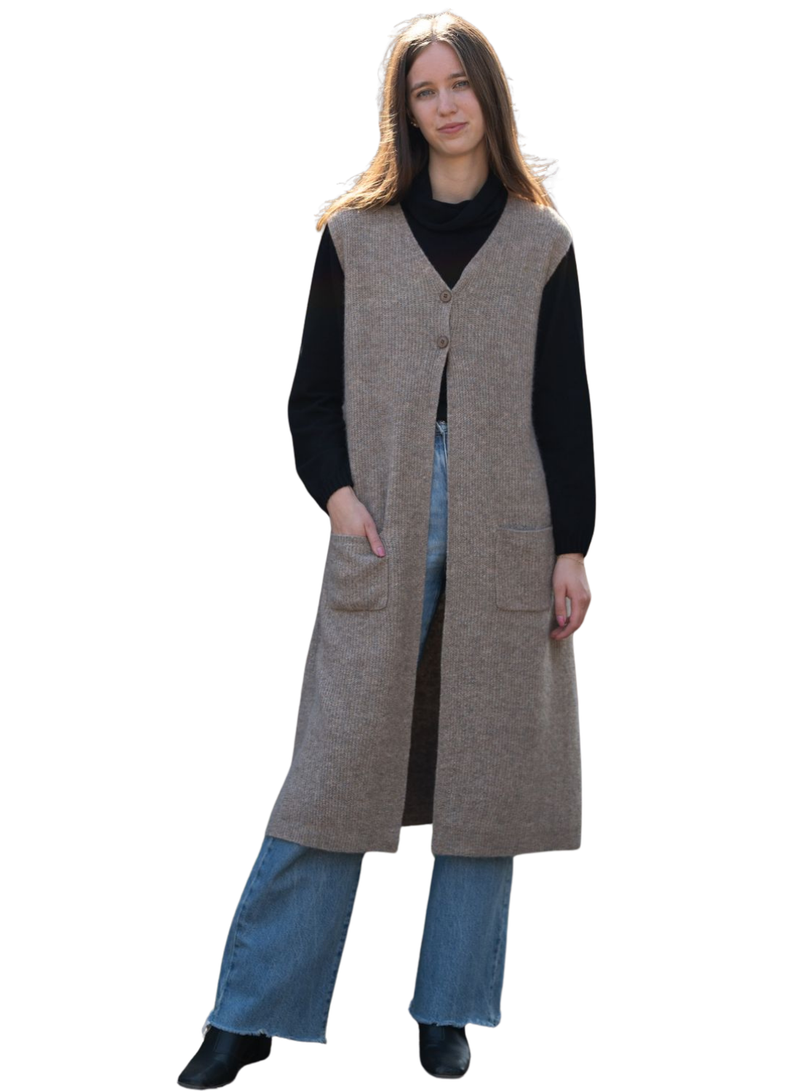 Long Vest with Pockets