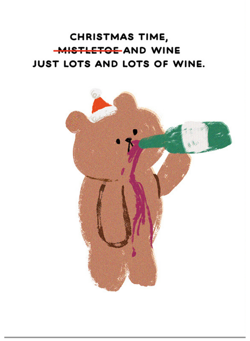 Christmas Time & Wine Card