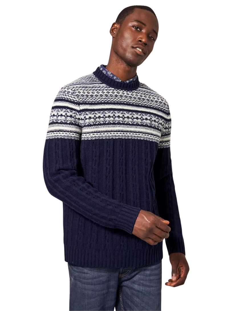 Cable Fairisle Crew