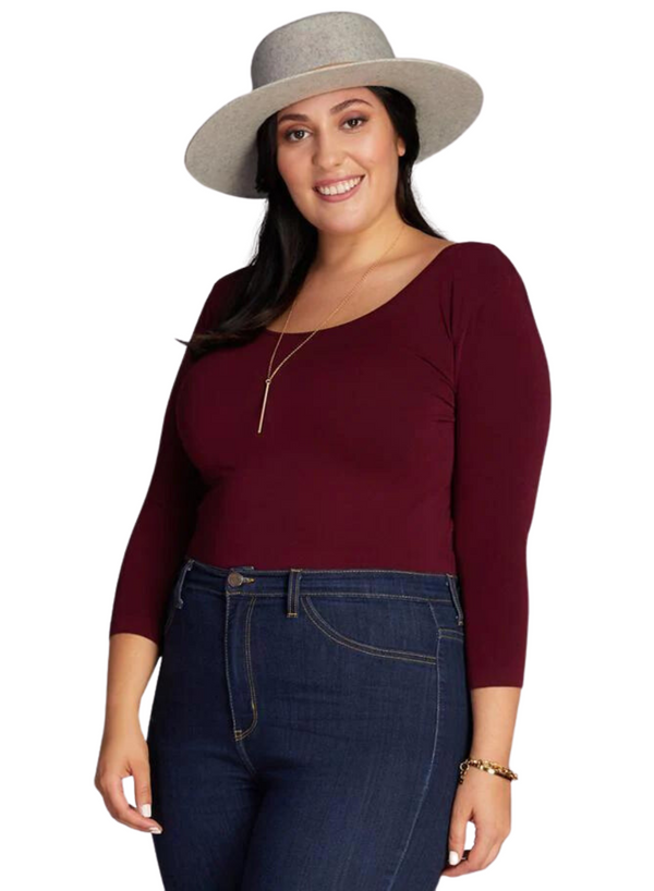 Bamboo Plus Size 3/4 Sleeve Top