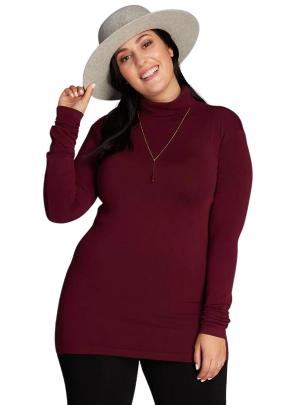Bamboo Plus Size Turtleneck Top
