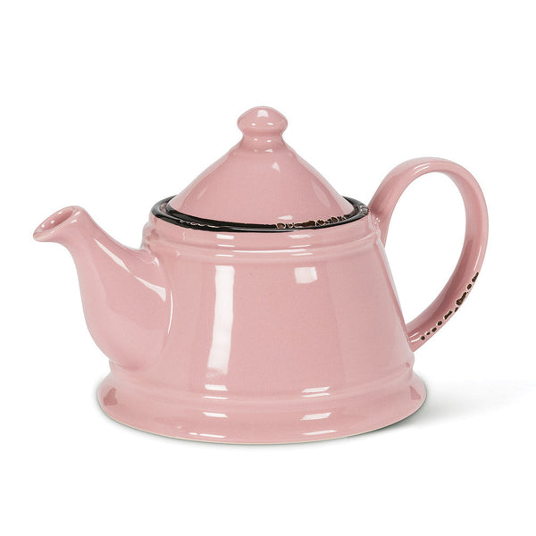 Enamel Look Teapot - Pink
