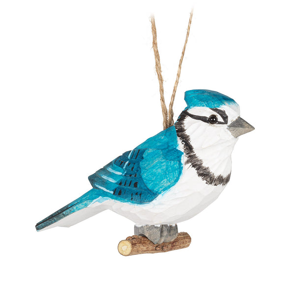 Carved Blue Jay Ornament
