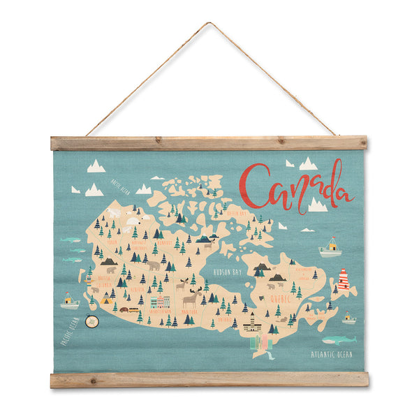 Map of Canada Canvas Scroll
