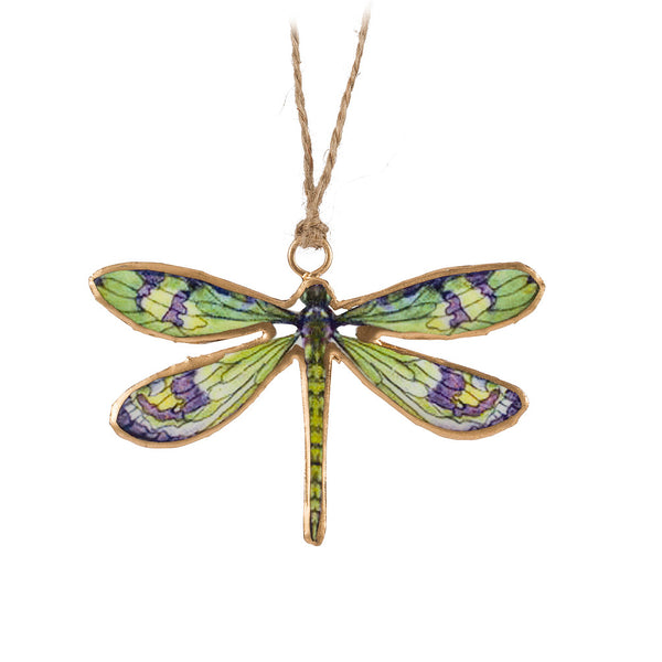 Small Green/Purple Dragonfly Ornament