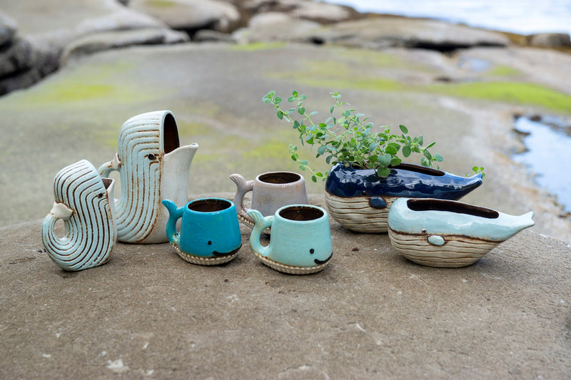 whale mug, whale planter