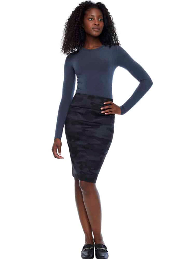 Solid Ponte Pencil Skirt