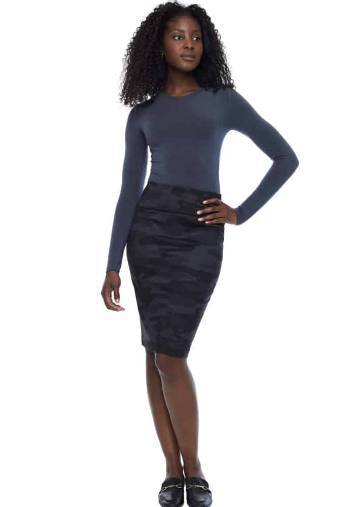 Solid Ponte Pencil Skirt
