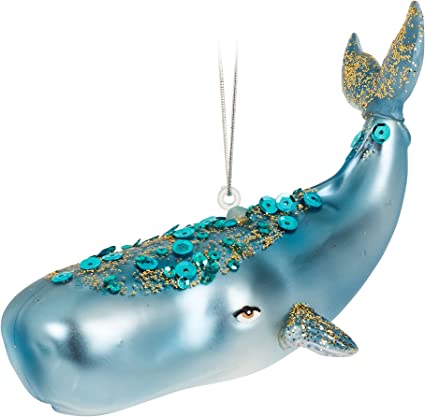 Glitter Whale Ornament