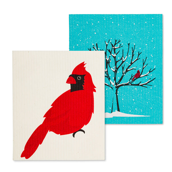 Cardinal & Tree Dishcloths