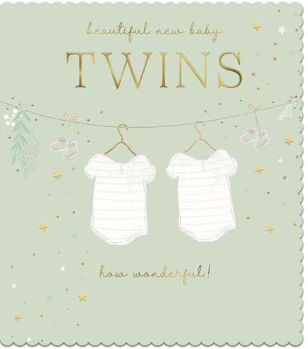 Beautiful New Baby Twins Card
