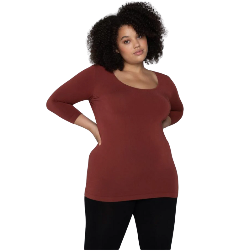 Bamboo Plus Size 3/4 Sleeve Top