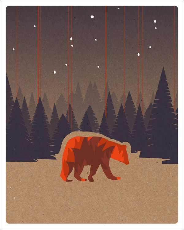 Bear In The Woods Print (8 X 10)