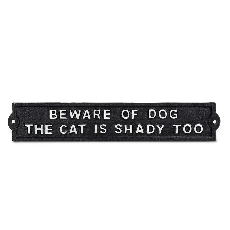 Funny "Beware of Dog and Cat" cast iron Sign