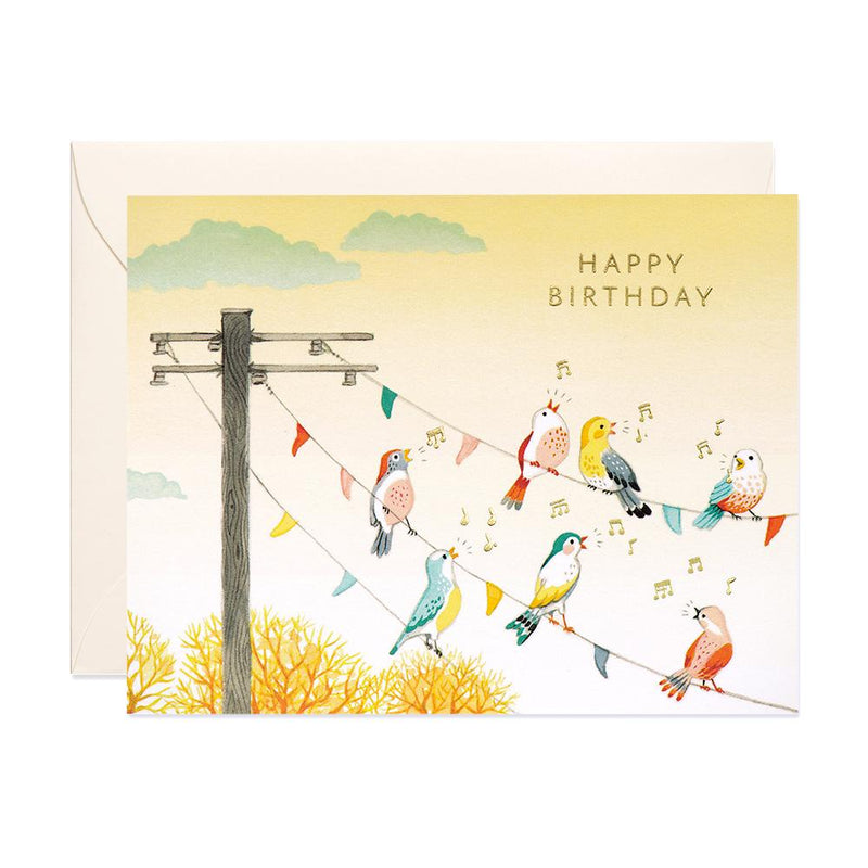 Birds On A Wire Birthday Card