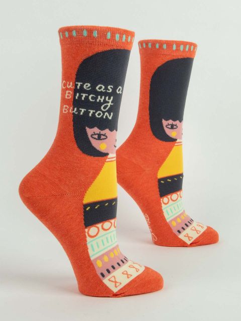 Bitchy Button Crew Socks at Johnny Ruth