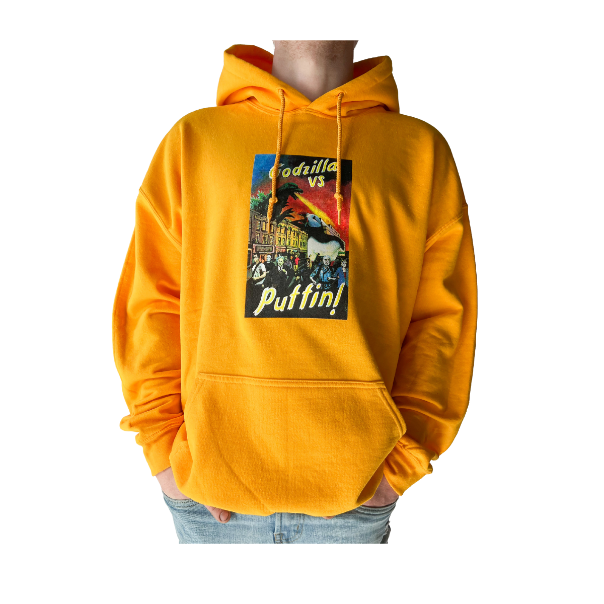 Godzilla VS Puffin Hoodie Johnny Ruth