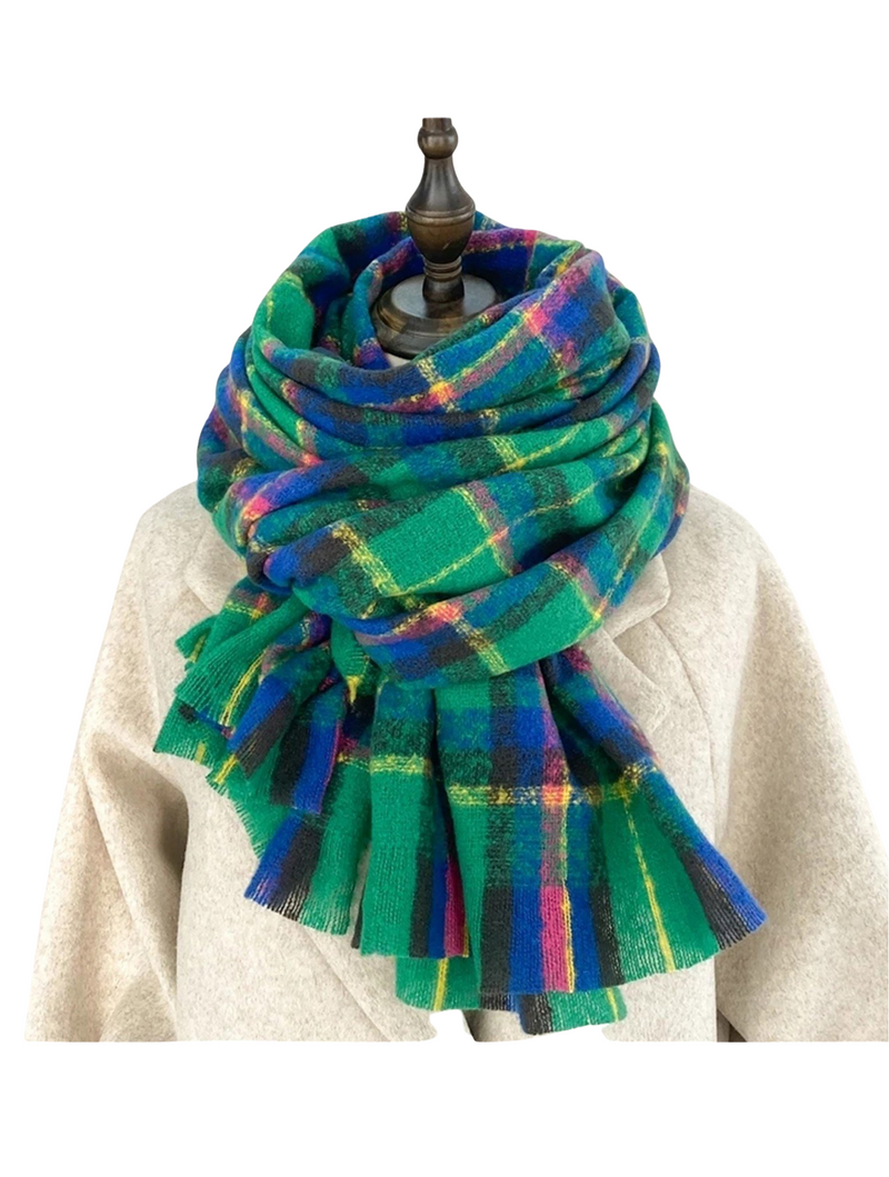 Soft Plaid Blanket Scarf