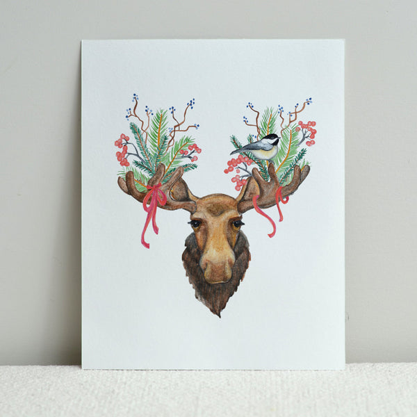 Merry Chrismoose Print 8x10
