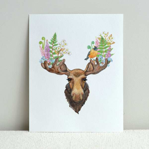 Moose and Robin 8x10 Print