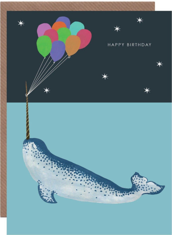 Narwhal Birthday Card