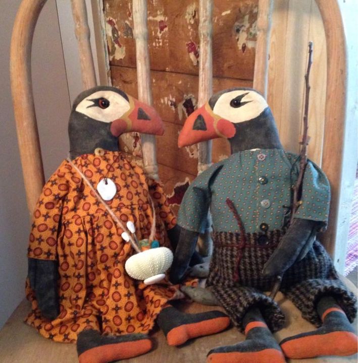 Handmade Puffin Dolls designed and created in St. John's Newfoundland.