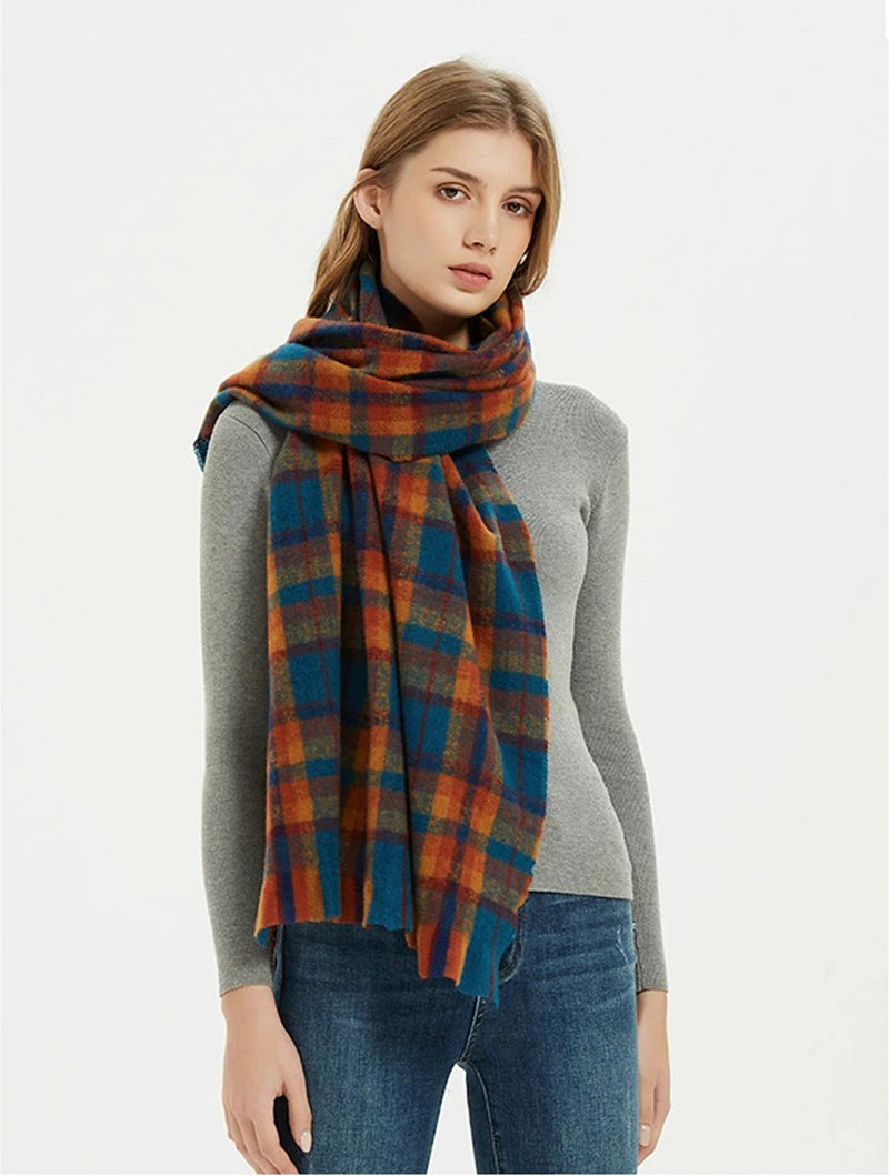 Soft Plaid Blanket Scarf