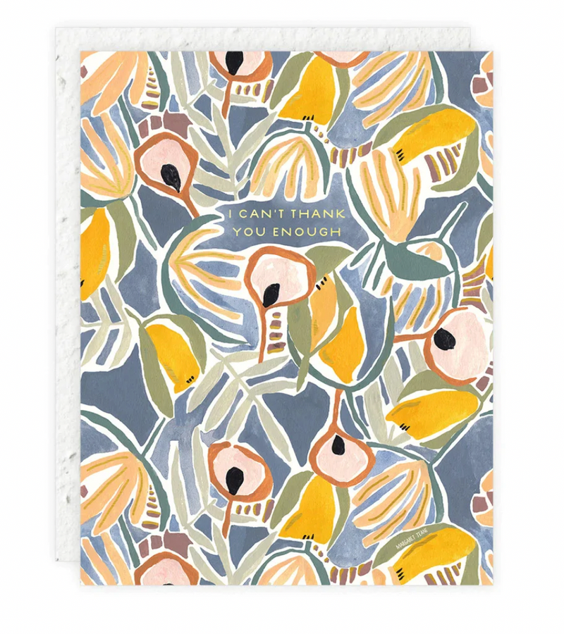 Blue Yellow Floral Card