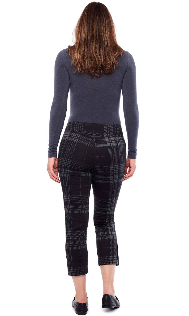 Ponte Plaid Slim Leg Crop  Pant